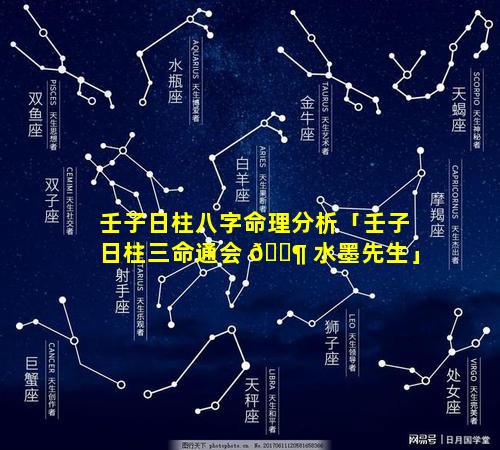 壬子日柱八字命理分析「壬子日柱三命通会 🐶 水墨先生」